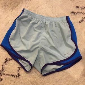 Light blue Nike running shorts